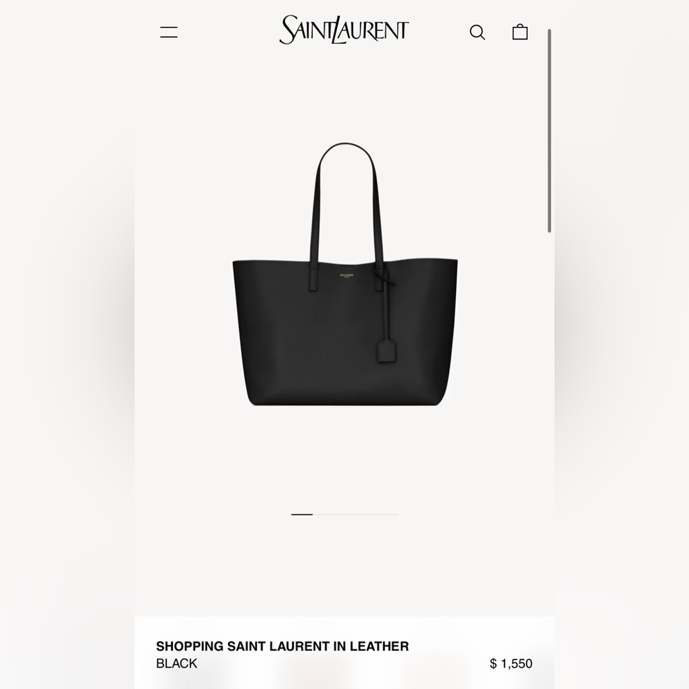 Saint Laurent Authentic Black Leather Tote W/ Pouch - Picture 11 of 11